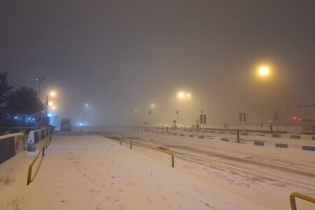 بارش برف گردنه امین‌الله بجنورد را سفیدپوش کرد