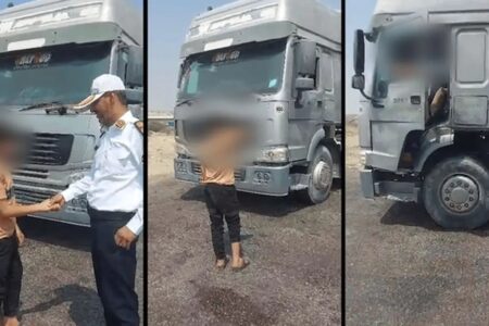 توقیف کامیون ۱۰ چرخ با راننده ۱۷ ساله در اهواز